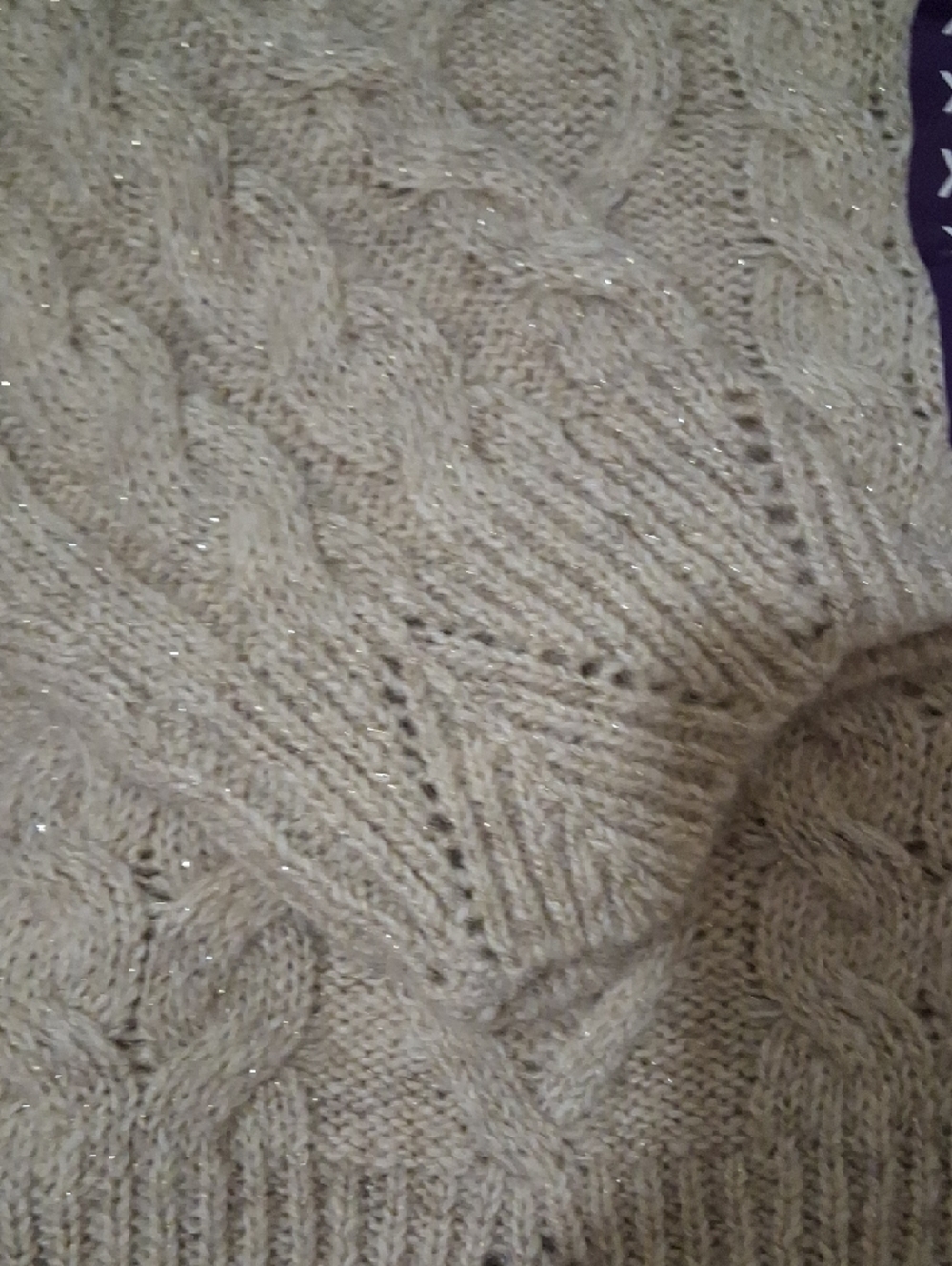 NWT Womans Cable Knit Crewneck Sweater in Beige - XX-Large - Picture 8 of 9